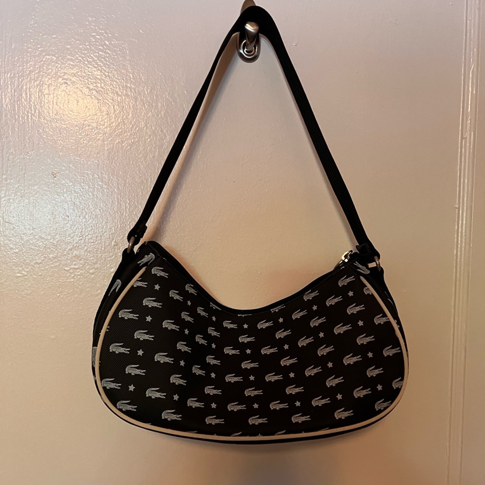 Lacoste Classic Croco Midnight Baguette shoulder bag Y2K
